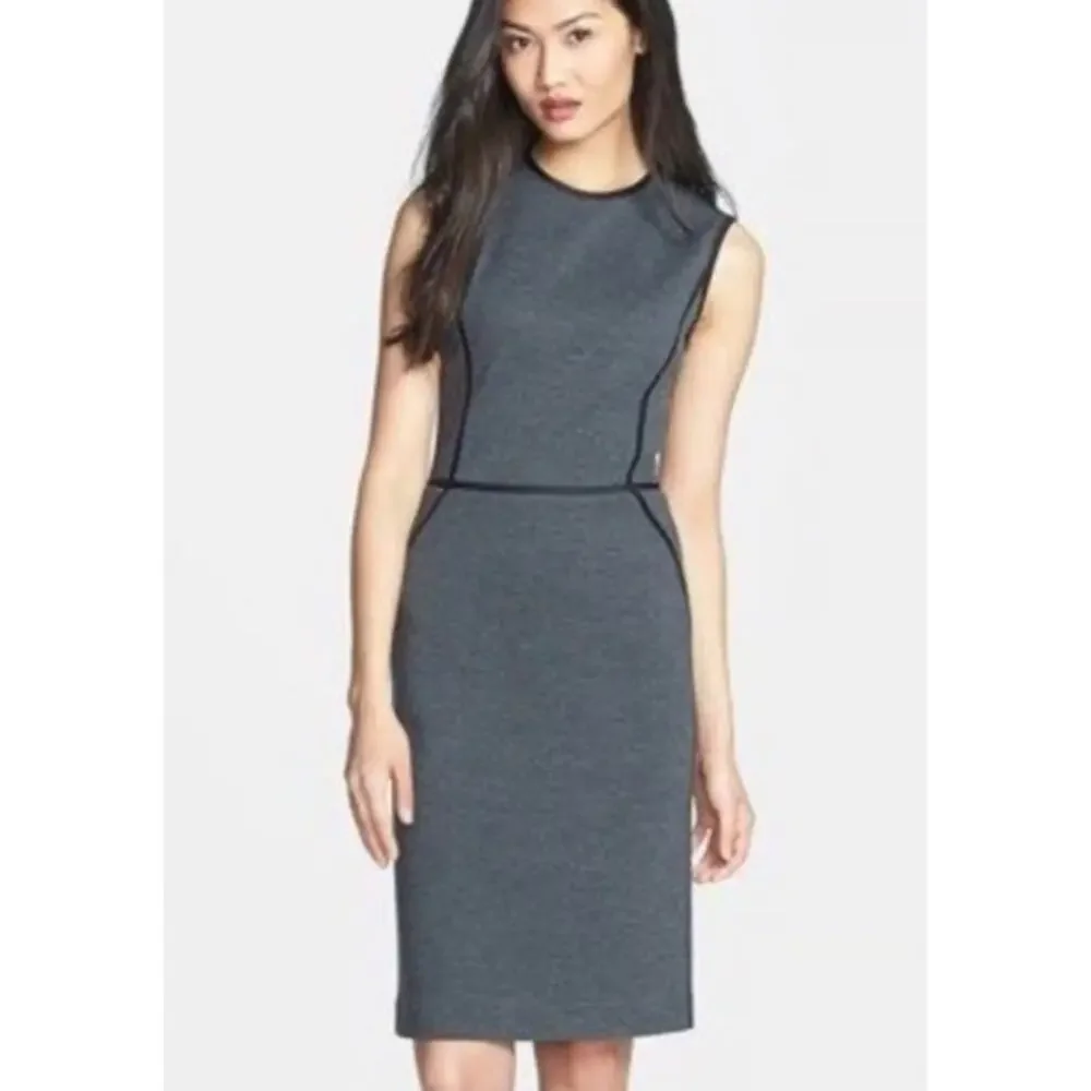 Women’s TORY BURCH Gray MARCIA Wool Sleeveless Sheath Dress Size XS *C3